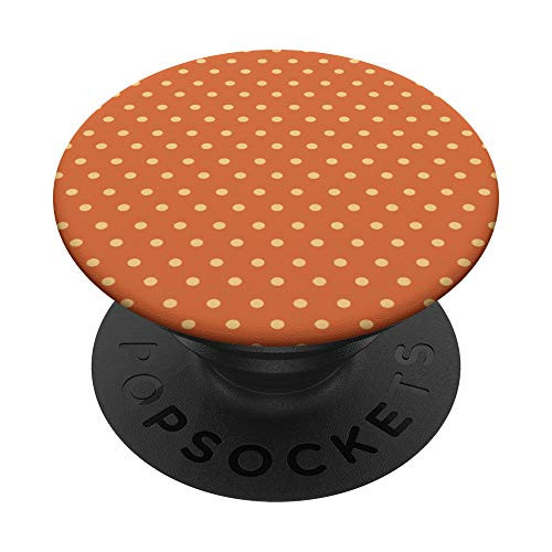 Orange White Polka Dot Circle Pattern PopSockets Grip and Stand for Phones and Tablets