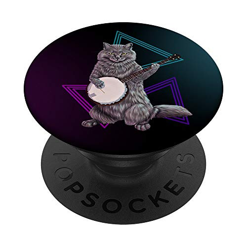 Banjo cat _ rock kitty playing the banjo PopSockets PopGrip Swappable Grip for Phones and Tablets Banjo cat _ rock kitty playing the banjo PopSockets PopGrip Swappable Grip for Phones and Tablets