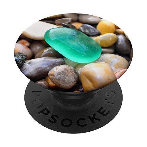 Green Sea Glass _ Pretty Seaglass Gift _ Ocean Rocks PopSockets Grip and Stand for Phones and Tablets