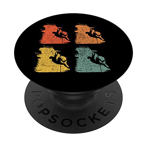 Vintage Pop Art Climbing Retro Rock Climber Gift PopSockets Grip and Stand for Phones and Tablets
