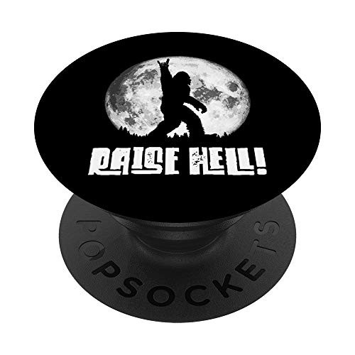 Raise Hell Rock n Roll Bigfoot Night Stroll  and  Moon PopSockets PopGrip Swappable Grip for Phones  and  Tablets