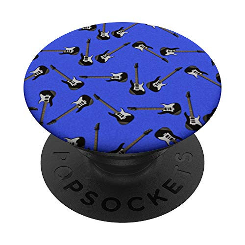 Cool Blue Musician Electric Guitar Player Band Rock gift PopSockets Grip and Stand for Phones and Tablets