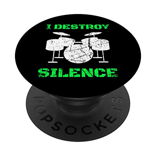 Cool Drummer Gift _ Retro Vintage Rock Drummer Drum Player PopSockets PopGrip Swappable Grip for Phones  and  Tablets