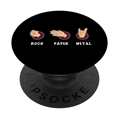 Funny Rock Paper Metal Heavy Metal Hand Sign Rock Music Love PopSockets PopGrip Swappable Grip for Phones  and  Tablets
