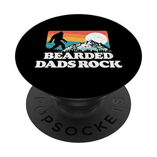 Bearded Dads Rock Funny Bigfoot Mountains 80s PopSockets Grip and Stand for Phones and Tablets