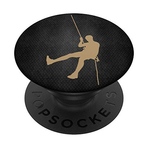 Rock Climbing Mountain Climber Silhouette Black Gift PopSockets Grip and Stand for Phones and Tablets