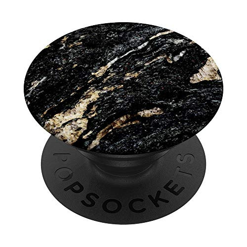 Black Rock Marble Stones Pattern Phone Grip Design Texture PopSockets Grip and Stand for Phones and Tablets