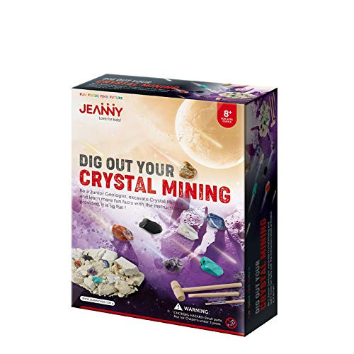 Jeanny Dig It Up Rock and Gemstone Crystal Mining Digging Kit for Kids Educational Stem Archaeology Excavation Dig DIY Toys Kits for Boys  and  Girls  P