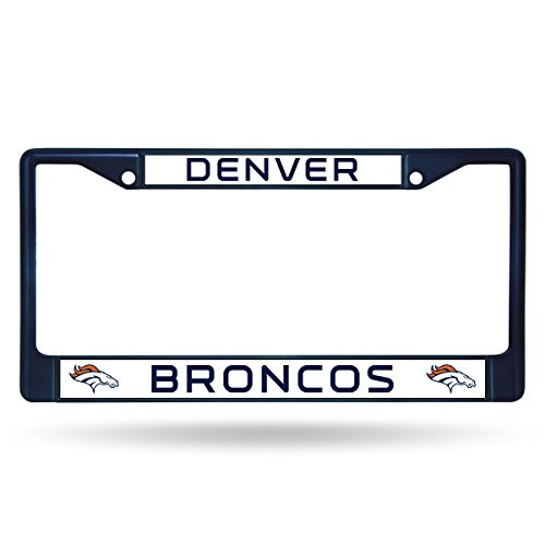 NFL Rico Industries Standard Chrome License Plate Frame_ Denver Broncos _ Navy