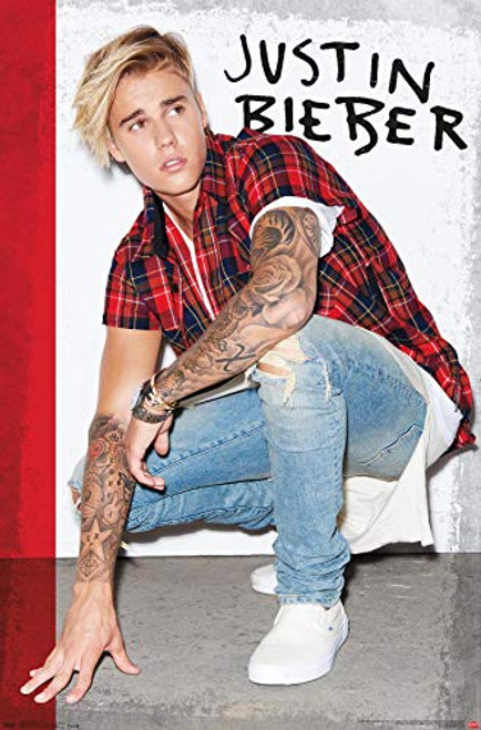 Trends International Justin Bieber _ Flannel Wall Poster_ 14_725 inch  x 22_375 inch _ Premium Unframed Version