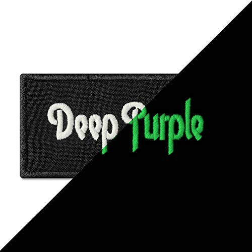 Deep Purple Rock Music Band Embroidered Glow Patch Iron On  3_3 inch  x 1_6 inch