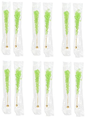 Rock Candy Crystal Sticks Green Watermelon 12ct_