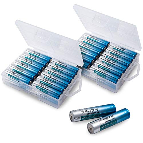 Premium AAA Batteries _ 48 Count High Performance Alkaline Triple A 1_5 Volt Battery in Durable Reusable Plastic Storage Case by Insten Premium AAA Batteries _ 48 Count High Performance Alkaline Triple A 1_5 Volt Battery in Durable Reusable Plastic Storage Case by Insten