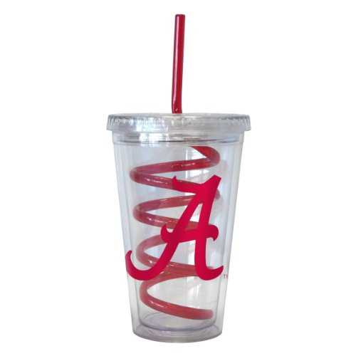 NCAA Alabama Crimson Tide Tumbler with Swirl Straw, 16-ounce NCAA Alabama Crimson Tide Tumbler with Swirl Straw, 16-ounce