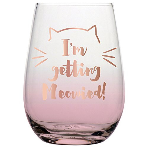 Slant Collections 20 oz Stemless Wine Glass: I'm Getting Meowied