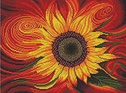 Cross Stitch Needlepoint Kits Cross Stitch 11CT 14_2x18_1Inch Holiday Gift Pre_Printed Sunflower Cross_Stitching Starter Patterns for Beginner Kids or