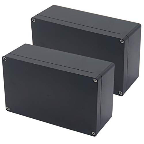 Otdorpatio 2 Pack Project Box IP65 Waterproof Junction Box ABS Plastic Black Electrical Boxes DIY Electronic Project Case Power Enclosure 7_87 x4_72 x