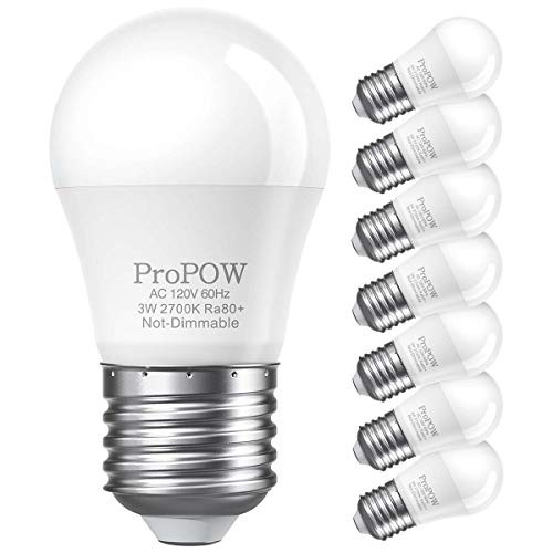 3W LED Bulb Equivalent 25 Watt Light Bulbs_ ProPOW A15 LED Light Bulb Soft White 2700K Energy Saving Low Watt Light Bulbs_ E26 Base Bulb for Home Bedr