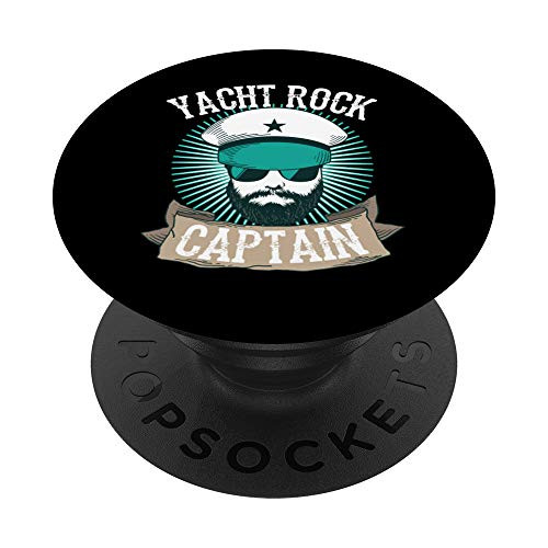 Cool Yacht Rock Captain  Funny Music Lover Boat Leader Gift PopSockets PopGrip Swappable Grip for Phones  and  Tablets