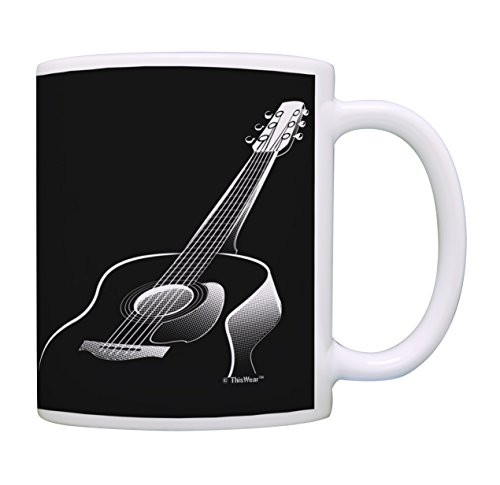Music Lovers Gifts 3D Acoustic Guitar Mug Music Teacher Mug Music Themed Gift for Women Music Related Gifts Rock Gifts for Men Gift Coffee Mug Tea Cup