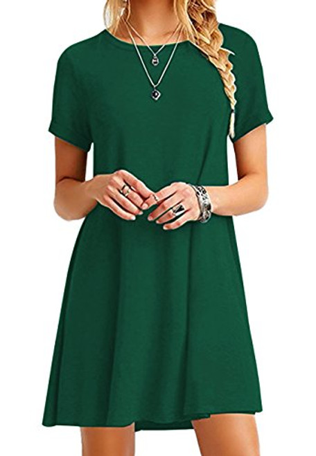YMING Womens Plus Size Casual Dress Short Sleeve Mini Dress T_Shirt Swing Dress Green 5XL YMING Womens Plus Size Casual Dress Short Sleeve Mini Dress T_Shirt Swing Dress Green 5XL