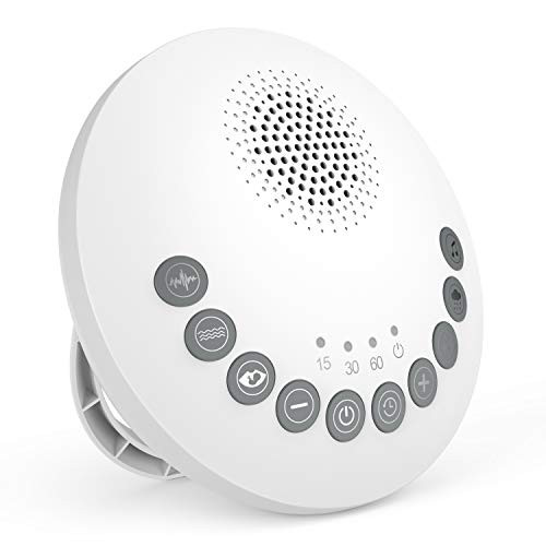 White Noise Sound Machine_Klearlook Portable Sleep Therapy Machine with 6 Relaxing  and  Soothing Nature Sounds Sleep Timer Headphone Jack_Battery or Adap