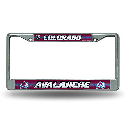 NHL Rico Industries Bling Chrome License Plate Frame with Glitter Accent_ Colorado Avalanche NHL Rico Industries Bling Chrome License Plate Frame with Glitter Accent_ Colorado Avalanche