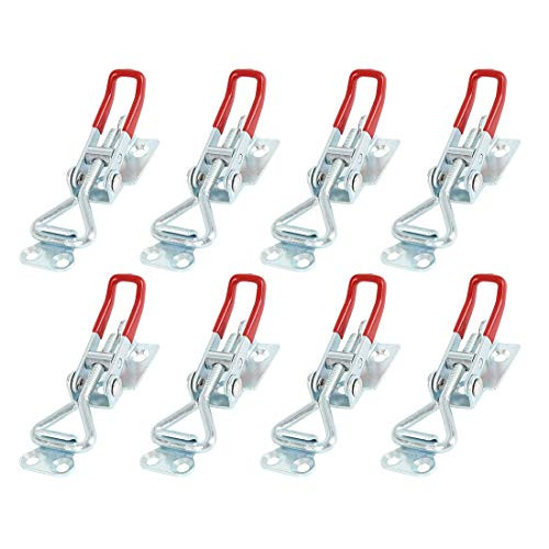 X AUTOHAUX Car Adjustable Pull Latch Toggle Latch Clamp Hasp with Hole 100Kg 220Lbs Holding Capacity 8pcs