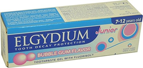 Elgydium Bubble Gum Toothpaste with Fluorinol for 7_12 Years Old Juniors 50 Ml