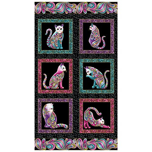 Benartex Cat_I_tude 24 inch  Panel BlackMulti