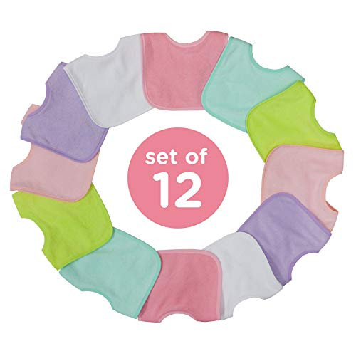 Neat Solutions Girl 12 Pack Water Resistant Bib Set _ Colors May Vary