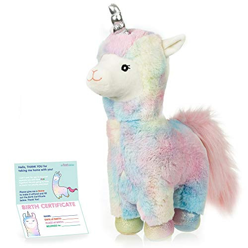 Llama Stuffed Animal _ Rainbow Llamacorn Alpaca Unicorn Plush Animals Toy_ Perfect Llama Gifts for Baby Showers_ Birthdays_ Graduation or Christmas_ C