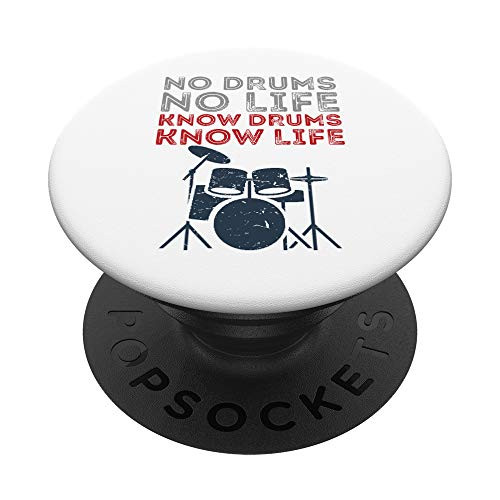 No Drums No Life Rock  and  Roll Vintage Birthday Gift PopSockets Grip and Stand for Phones and Tablets