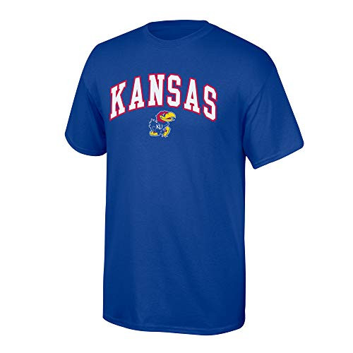 Elite Fan Shop Kansas Jayhawks Mens T Shirt Team Color Arch_ Large