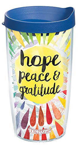 Tervis Hope Peace Gratitude Insulated Tumbler_ 16ounce_ Clear _ Tritan