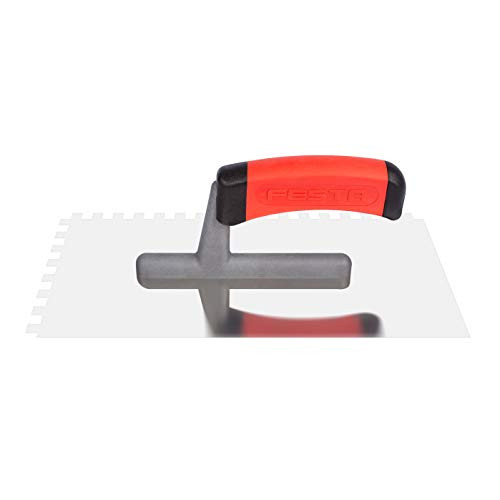 Notch Trowel _ Professional_Grade Notched Trowel with 516 Square Notches _ Wide_ Deep Notches with Non_Slip Handle _ Top_Quality Stainless Steel Hom