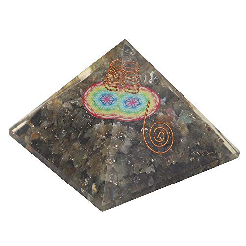 ZAICUS Labradorite Orgone Pyramid with Flower of Life Symbol and Crystal Point Energy Generator Gemstone for Good Luck Chakras Balancing and Reiki Healing ZAICUS Labradorite Orgone Pyramid with Flower of Life Symbol and Crystal Point Energy Generator Gemstone for Good Luck Chakras Balancing and Reiki Healing