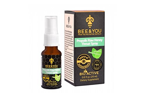 BEE  and  YOU Propolis Raw Honey Throat Spray _ Sore Throat Relief _ Immune Support _ Natural Cold Flu Cough Spray