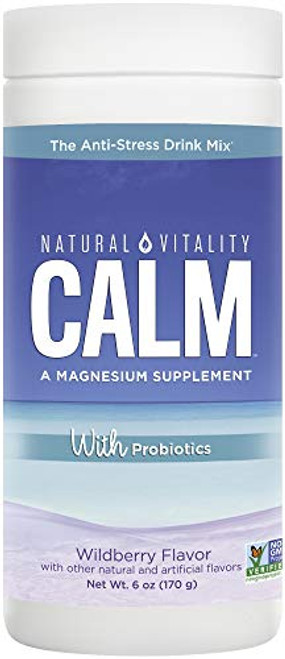 Natural Vitality Calm Specifics Calmful Gut _ Probiotics and Enzymes for a Healthy Gut _ Wildberry_ 6 ounce