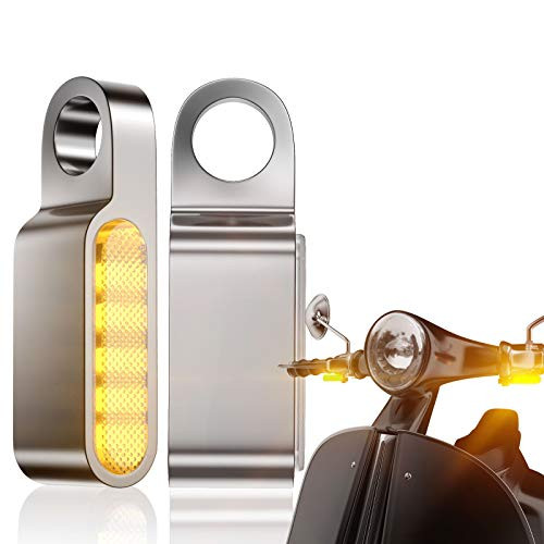 CCAUTOVIE Pair LED Motorcycle Turn Signal Lights Indicators_ Mini Motorcycle Signal Amber LED Blinker for Motorcycle Motorbike Scooter Quad Cruiser Of