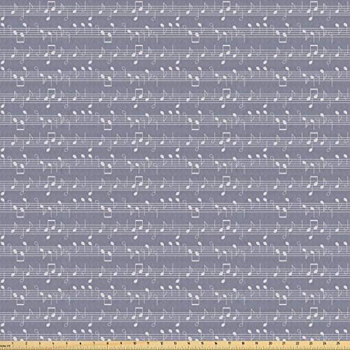 Ambesonne Grey Fabric by The Yard_ Piano Music Clay Motif Various Notes Beats Melody Rhythm Harmony Jazz_ Stretch Knit Fabric for Clothing Sewing and Ambesonne Grey Fabric by The Yard_ Piano Music Clay Motif Various Notes Beats Melody Rhythm Harmony Jazz_ Stretch Knit Fabric for Clothing Sewing and