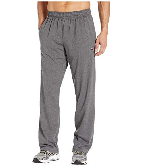 Champion Mens Open Bottom Lightweight Jersey Pant_ Granite Heather_ 4X_Large