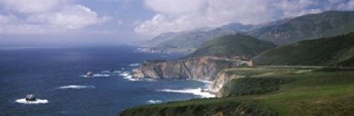 Posterazzi Rock formations on the beach Bix Poster Print by Bridge Pacific Coast Highway Big Sur California USA_  18 x 6