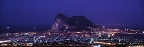 Posterazzi High angle view of a city lit up at night Rock Of Gibraltar Andalusia Spain Poster Print_ 18 x 6 Posterazzi High angle view of a city lit up at night Rock Of Gibraltar Andalusia Spain Poster Print_ 18 x 6