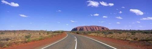 Posterazzi Road and Ayers Rock Australia Poster Print_  18 x 6