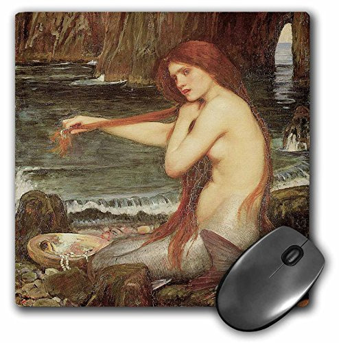 3dRose LLC 8 x 8 x 0.25 Inches Mouse Pad, A Mermaid By John William Waterhouse (mp_127294_1)