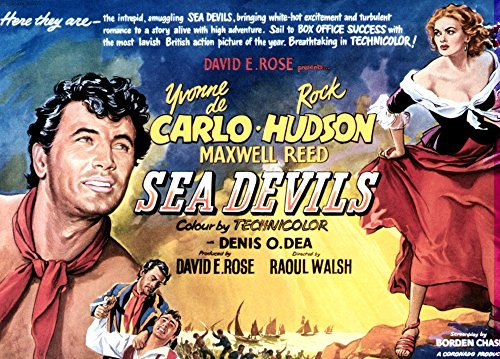 Posterazzi Sea Devils First And Fourth From Left Rock Hudson Yvonne De Carlo 1953 Movie Masterprint Poster Print_  14 x 11