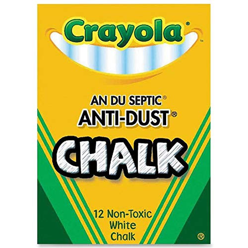 Crayola BIN1402BN Anti_Dust Chalk_ White_ 12 Sticks Per Box_ 24 Boxes