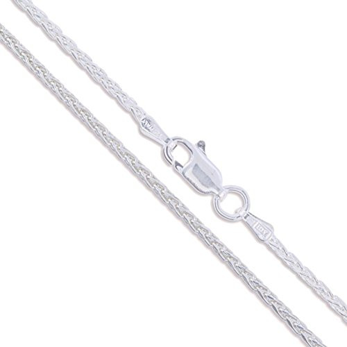 Sterling Silver Diamond_Cut Wheat Chain 