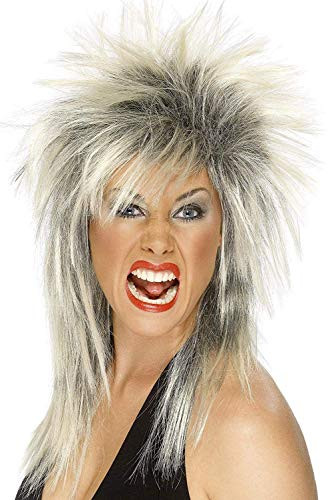 Smiffys Womens One Size Rock Diva Wig_ Two Tone